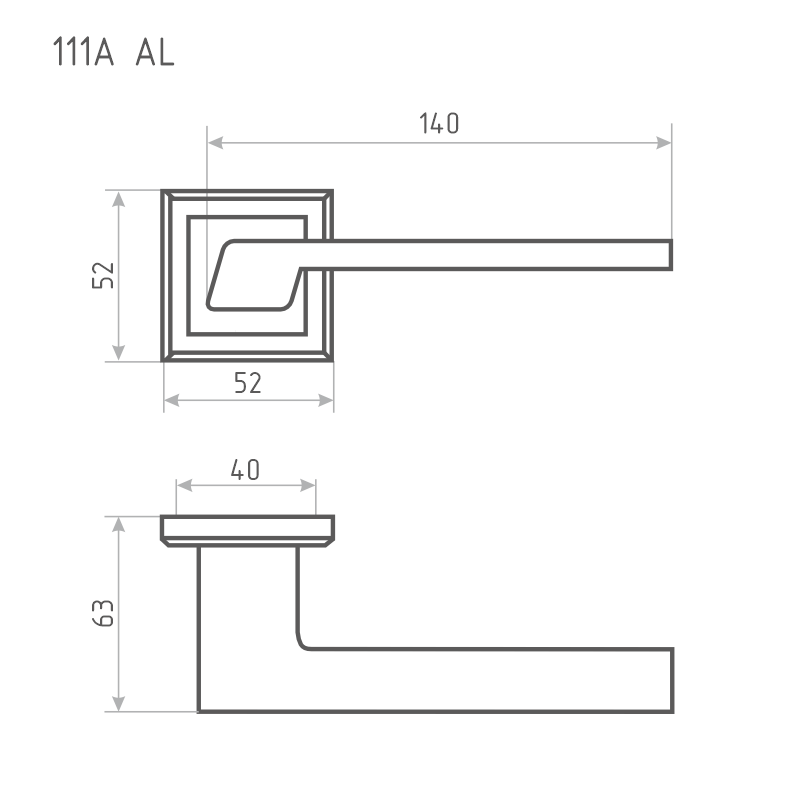 Схема Ручка дверная 111K AL цвет Белый Нора-М