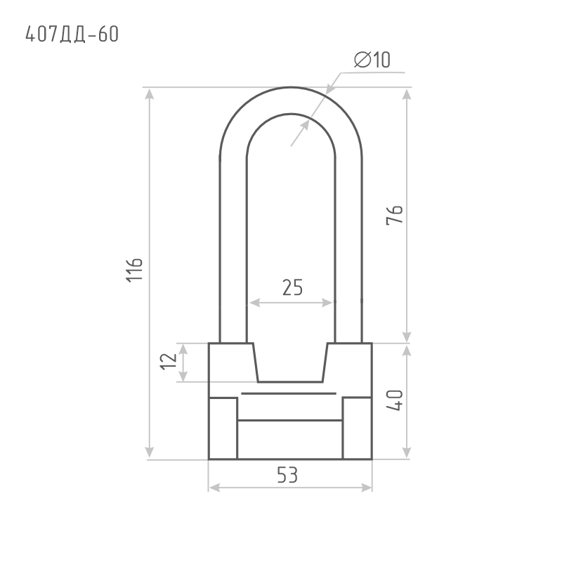Схема Замок навесной ЗН-407ДД цвет Серый Нора-М