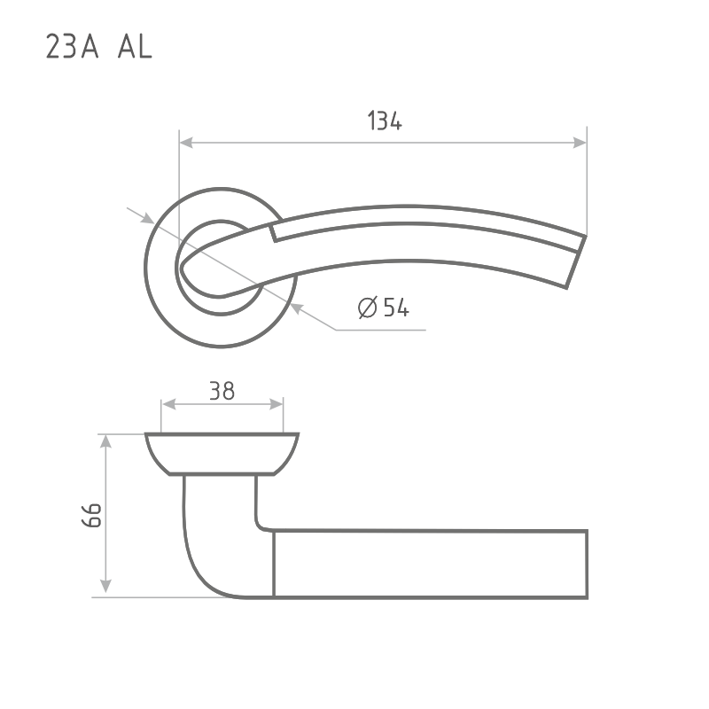 Схема Ручка дверная 23А AL цвет Белый Нора-М
