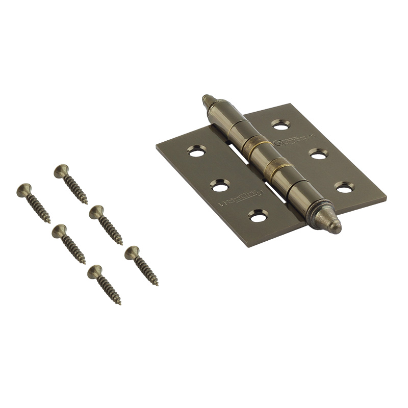 Комплектация и упаковка Петля универсальная 3"-2ВВ (75*63*2,5) с колп. цвет Старая бронза Нора-М