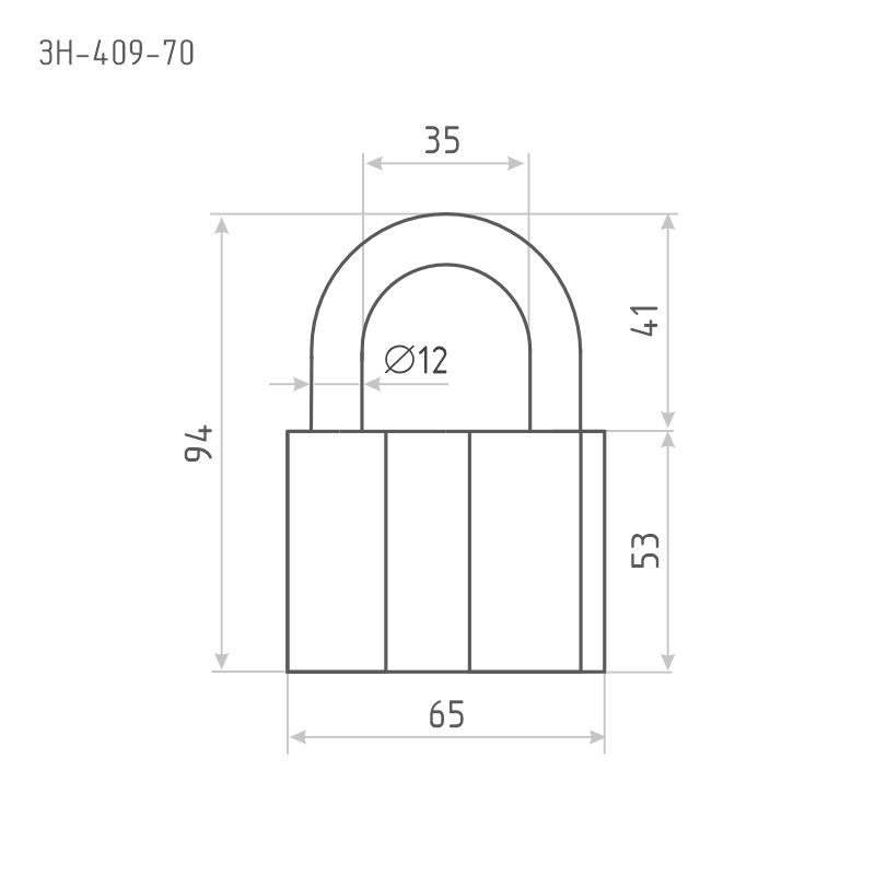 Схема Замок навесной ЗН-409 цвет Серый Нора-М