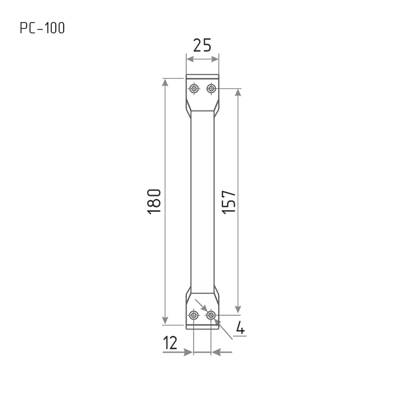 Схема Ручка-скоба РС-100 мм цвет Белый Нора-М