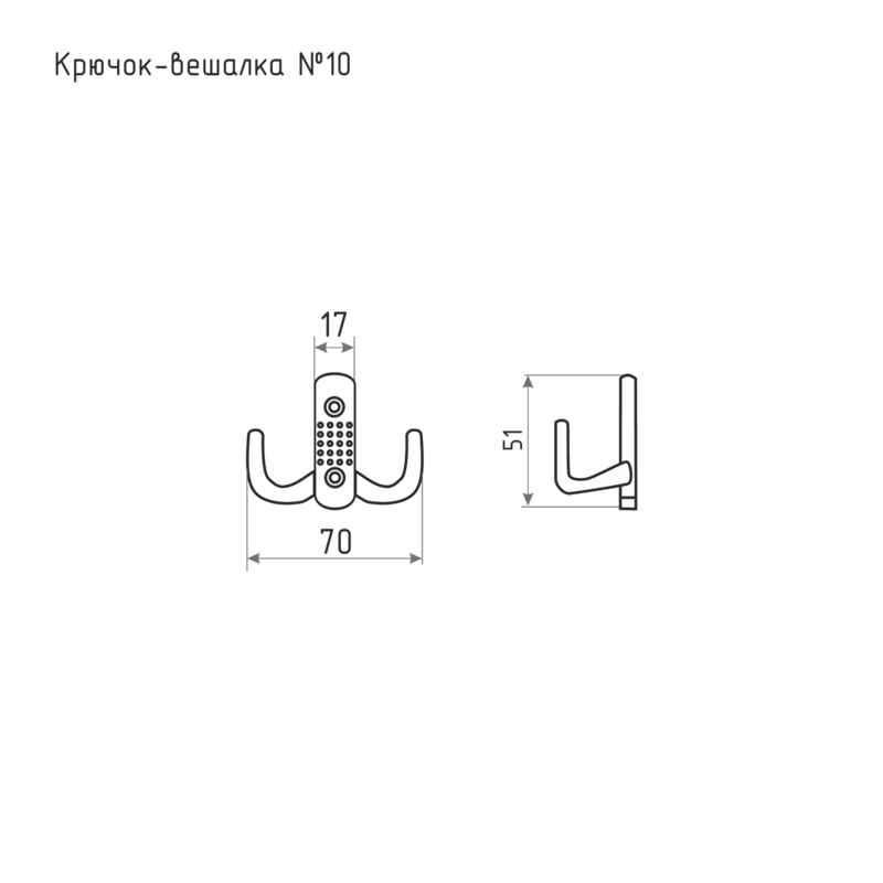 Схема Крючок вешалка №10 цвет Белый Нора-М