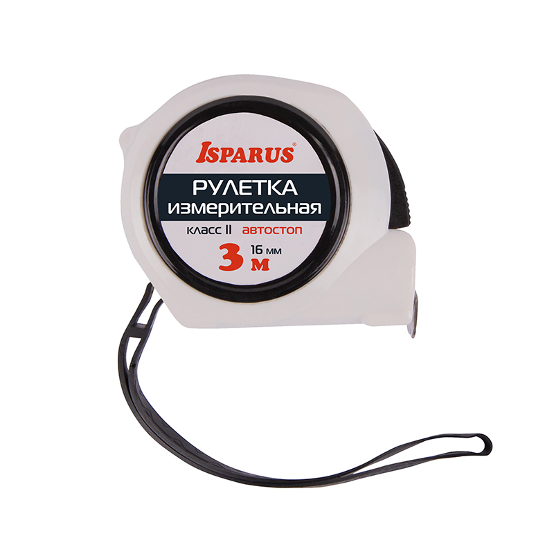 Рулетка измерительная  ISPARUS 3 м х 16 мм c автостопом цвет Белый Нора-М