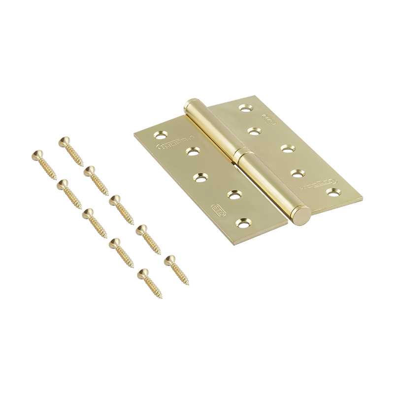 Комплектация и упаковка Петля левая/правая 750-5" STD (120*80*2,5) без колп. цвет Матовое золото Нора-М