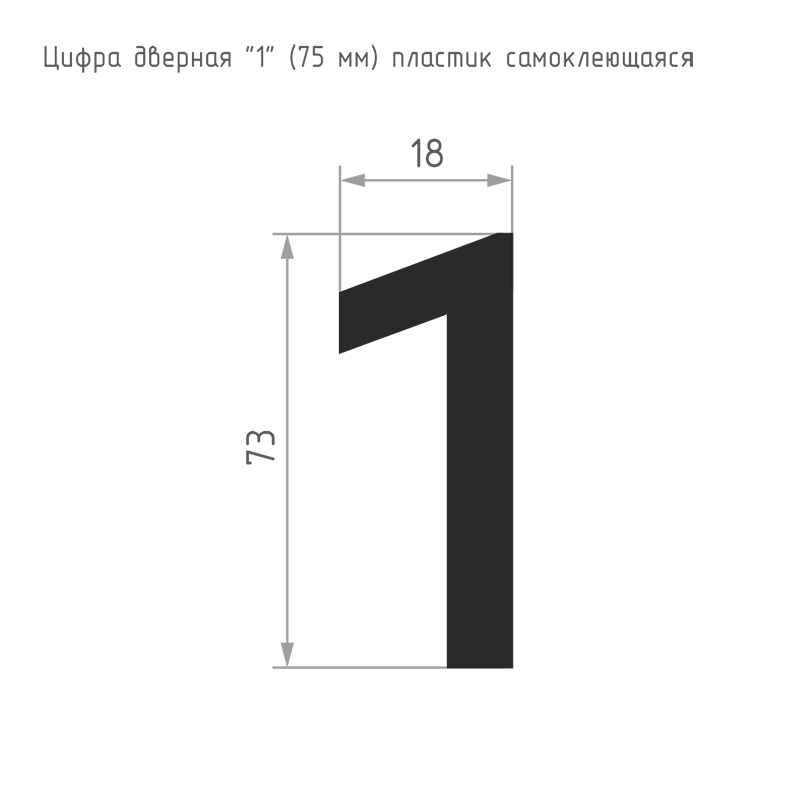 Схема Цифра на дверь 75 мм цвет Черный Нора-М