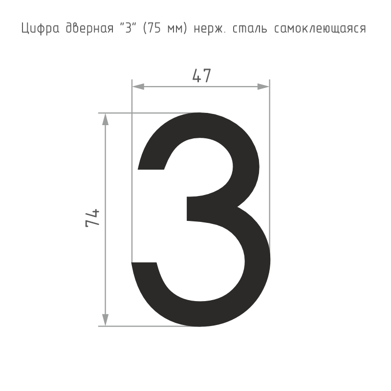 Схема Цифра на дверь 75 мм цвет Черный Нора-М