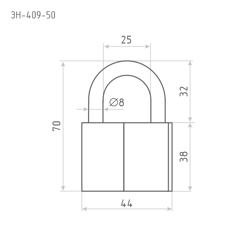 Схема Замок навесной ЗН-409 цвет Серый Нора-М